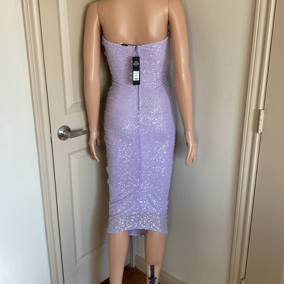 Lavender Strapless Midi Dress - Picture 4 of 4